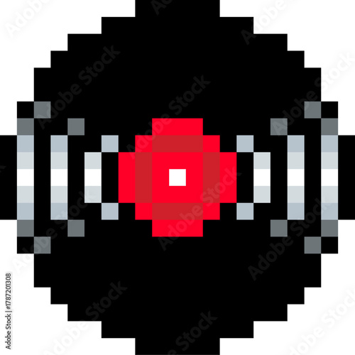 Vinyl record icon, pixel art vintage vinyl record disk