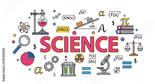 Explore modern science with dynamic colorful illustrations for education