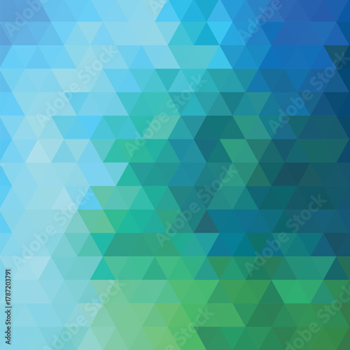 Multicolor green, blue polygonal illustration, which consist of triangles. Geometric background in Origami style with gradient. Triangular design for your business. eps 10