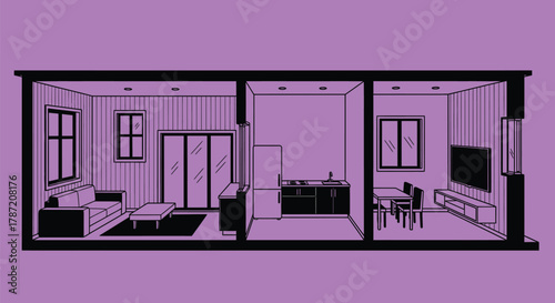 Apartment floor plan design layout interior architecture drawing