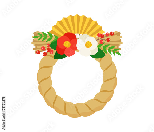 しめ縄,フラットイラスト