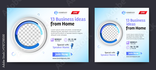 Business conference invitation poster template. Abstract white geometric background with space for your text. Ideal for web banner, poster, flyer, social media. Vector illustration
