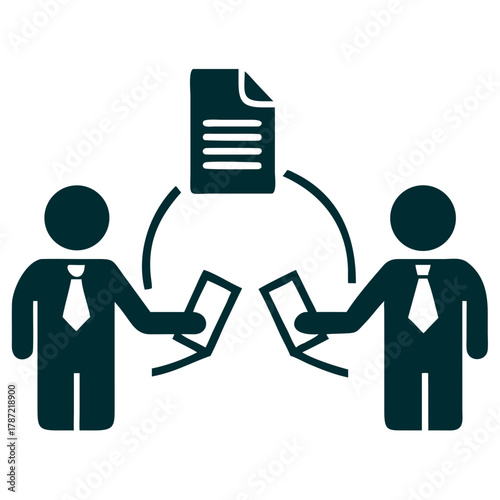 Silhouette of Business Group Exchanging Documents in Office, teamwork, meeting, files, silhouette