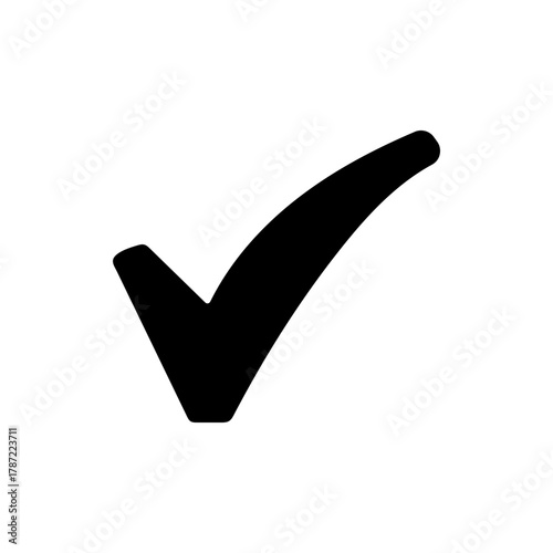 Black checkmark symbol representing approval, completion, correct, confirm, and verified icon