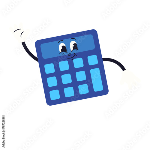 Retro Cartoon Calculator Character
