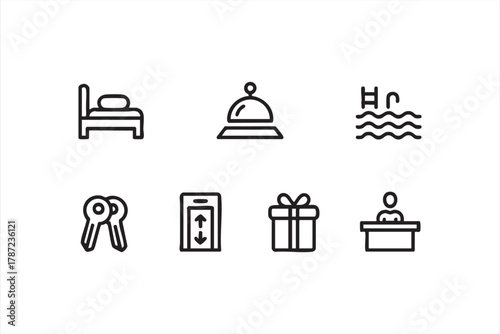 Clean minimal vector pack for hotel, resort, and accommodation businesses