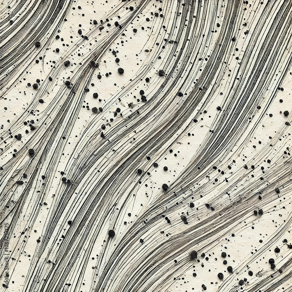 Seamless Ink Flow Pattern with Fine Lines and Organic Handmade Texture