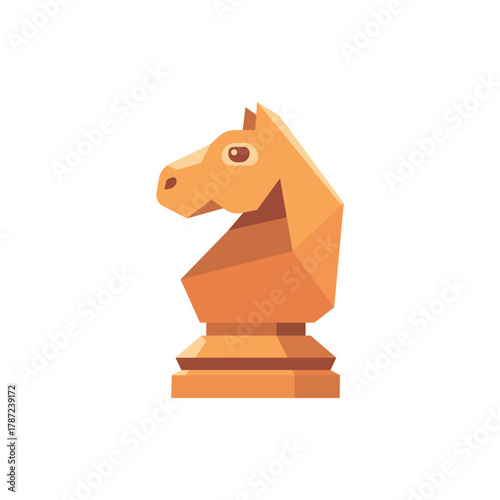 Stylized orange chess knight illustration with clean geometric shapes, symbolizing strategy, logic, and intelligent gameplay.