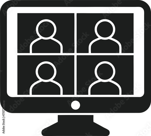 Video call meeting with four participants on a computer screen