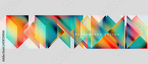 Abstract geometric shapes create vibrant colorful design. Modern pattern suitable for backgrounds, banners, presentations.