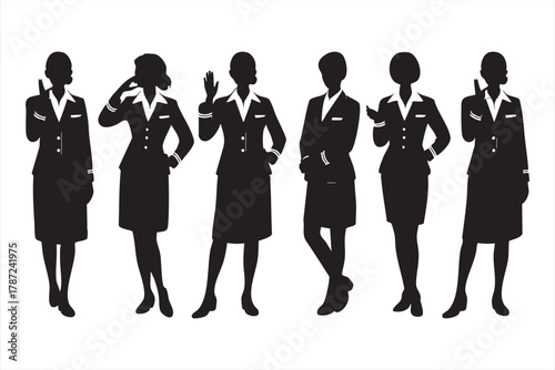 Airline crew service vector illustration for travel and hospitality branding