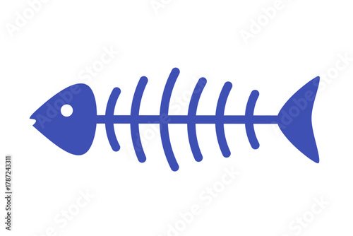 fish bone icon vector on white background