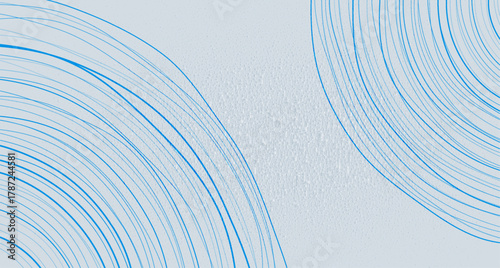 Bright blue circular lines on grunge paper background