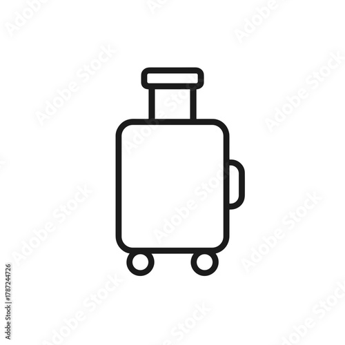 Simple outline illustration of a travel suitcase on white background  