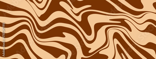 Cream swirl chocolate vector texture with smooth coffee caramel background. Abstract pattern creates wavy dessert flow and cocoa marble design.