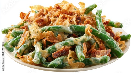 green bean casserole topping isolated on white background