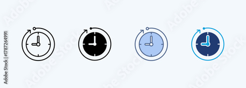 24 Hour Icon Set Multiple Style Collection