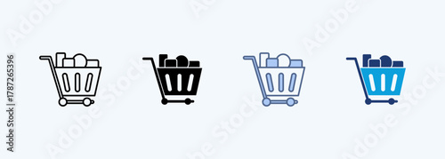 Full Cart Icon Set Multiple Style Collection