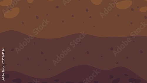 Tableau sur toile A stylized illustration of layered earth or soil, with varying shades of brown a
