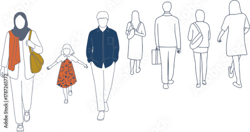 Diverse group walking together creates a sense of community and connection today