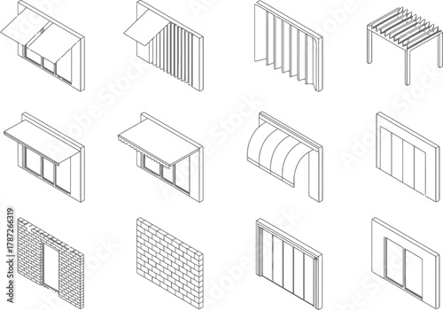 Discover awning, window, and door design elements for modern architectural projects architectural drawing