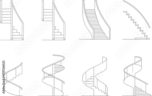 vector sketch of a sketch of stairs architectural drawing