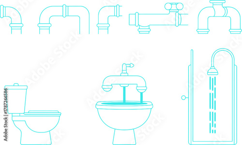vector illustration of bathroom sink architectural drawing