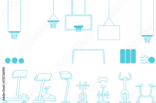 Modern gym equipment blueprints for creating your perfect minimalist workout space architectural drawing