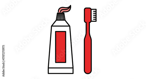 Dental hygiene products toothpaste and toothbrush vector graphic editable stock