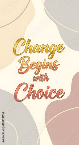 Inspirational quote on personal growth and decision-making with a soft pastel abstract background and elegant typography design