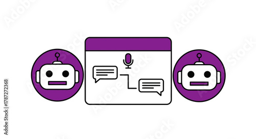Chatbot voice assistant ai automation diagram technology vector editable stock