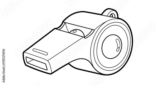 metal whistle isolated on white