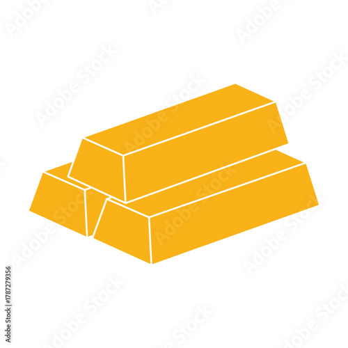Gold bar icon vector. Gold bar bricks, metal bars symbol. Silhouette of gold bar design for logo, app, business, ui, ux design. Vector illustration.