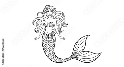 Marlin Fish Splash Tattoo Design – Dynamic Ocean Line Art Illustration