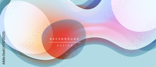 Abstract fluid shapes, vibrant colors blend. Soft gradients create dynamic background design. Modern aesthetic, smooth transitions visible.