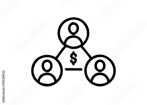 Business Network and Financial Collaboration Icon