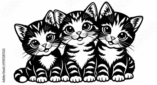 Minimalist Cat and Moon Tattoo Design – Elegant Line Art Illustration