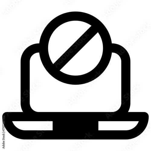 Digital detox. Outlined stroke vector icon with black-filled details.