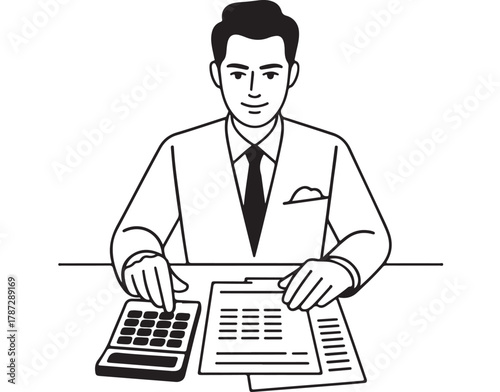 Finance Expert Calculating Expenses A Visual Representation of Accounting and Financial Analysis