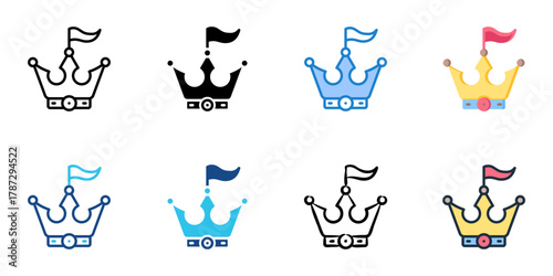 Monarchy icon set multiple style collection 

