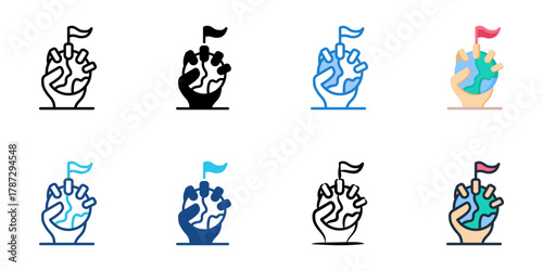 Totalitarianism icon set multiple style collection 
