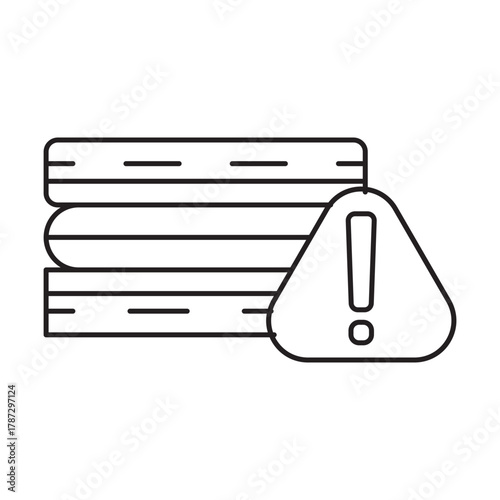 Warning line icon set. Ideal for safety signage, alerts, error messages, and hazard notifications