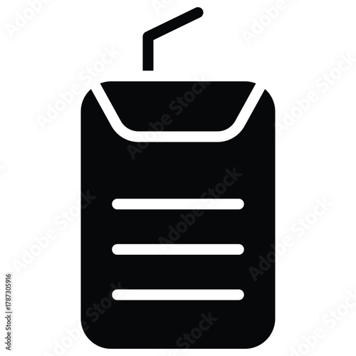 Juice Carton Vector Icon Stock Illustration