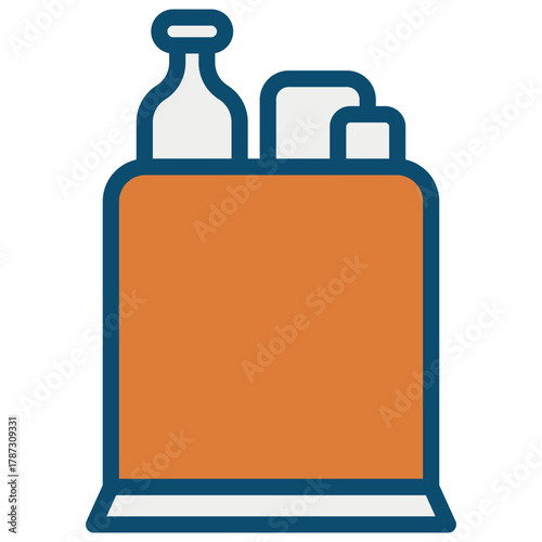 Shopping Bag with Items Vector Icon Stock Illustration