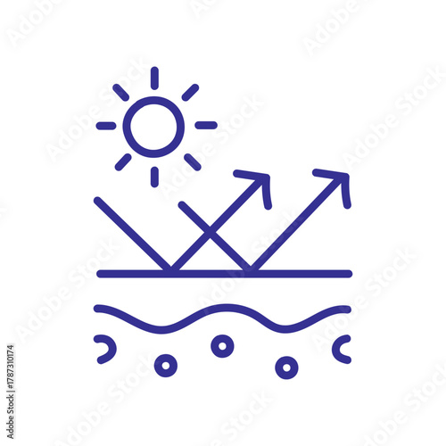 Sun protection graphic showing rays reflecting off skin layer