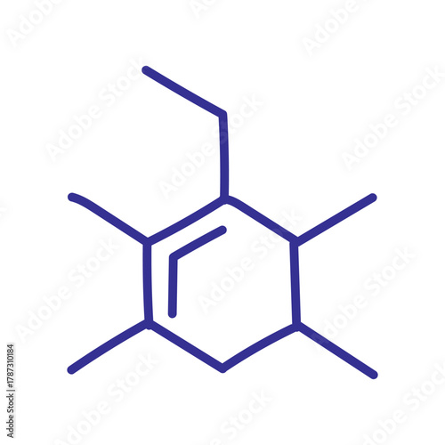 Simple chemical structure illustration representing molecular science and organic chemistry