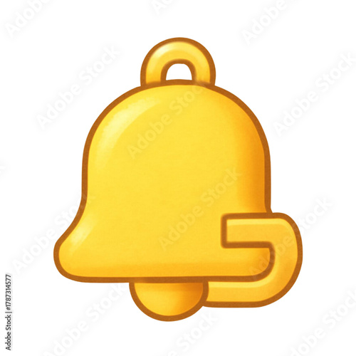 Shiny Golden Bell Notification Alert Icon on Black Background Vector Illustration