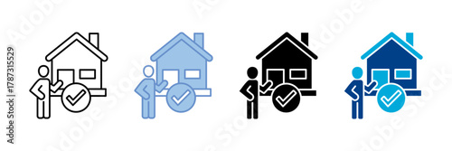 Realtor Icon Set Multiple Style Collection