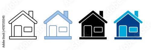 Home Icon Set Multiple Style Collection