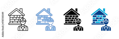 Construction  Icon Set Multiple Style Collection